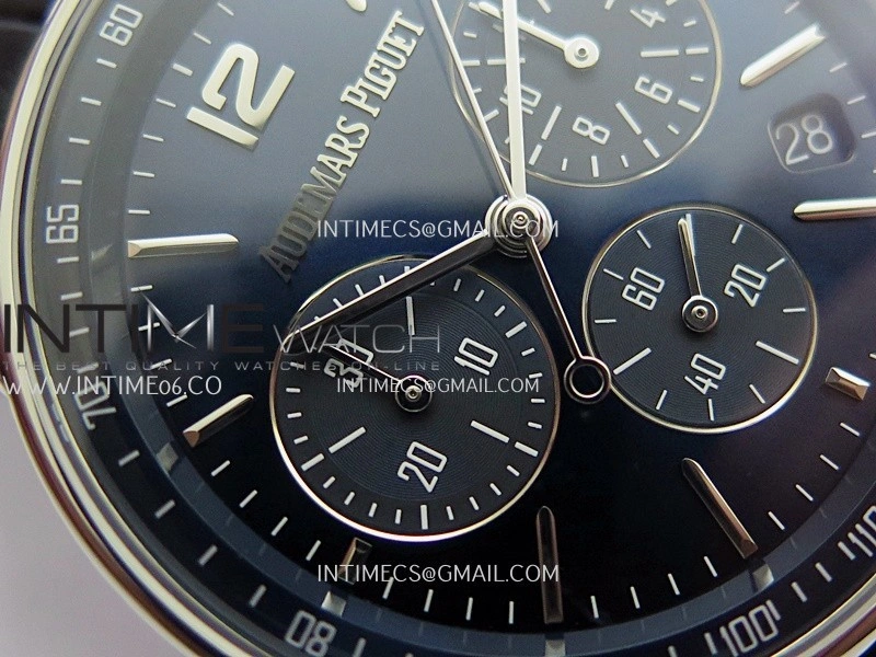 Code 11.59 Chrono 26393 SS APSF 1:1 Best Edition Blue Dial On Black Leather Strap Super Clone SA4401